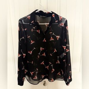 Zara Cosmopolitan Button Up Blouse